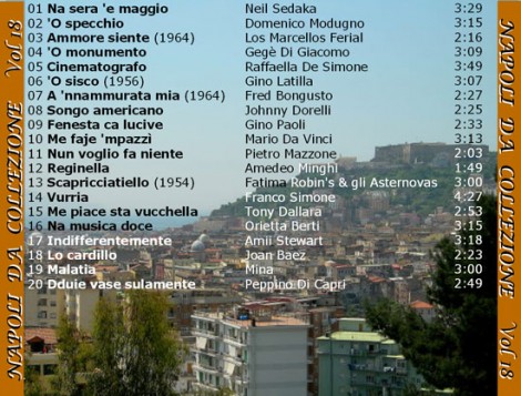 Le 20 canzoni incluse nella 18^ raccolta.