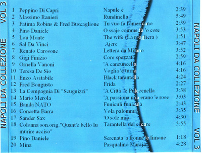 Elenco di canzoni per la compilation N.3