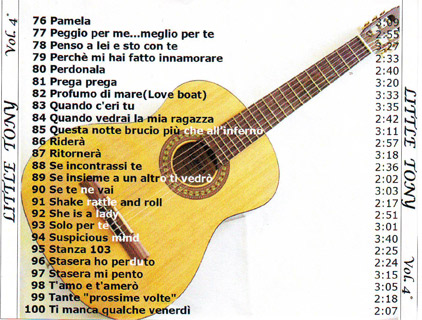 Elenco delle canzoni di Little Tony del 4° Vol.