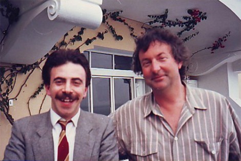 Un giovanissimo Pino Imparato con Nick Mason (batterista dei Pink Floyd)