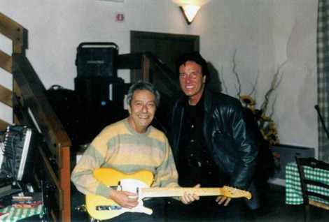 Remo Germani con Marco dei Rangers dopo una serata a Vigevano
