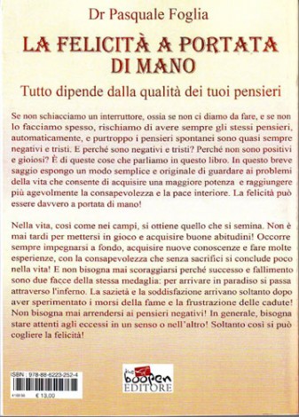 "La felicità a portata di mano" del Dr Pasquale Foglia.
