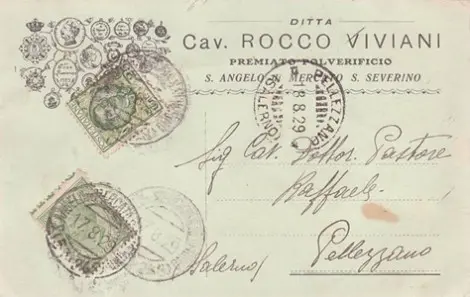 Cartolina della Ditta Rocco Viviani (Fabbrica di fuochi pirotecnici)