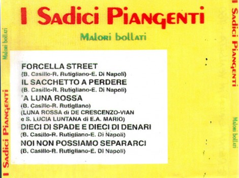 Titoli contenuti nell'album "Malori bollati"