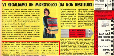 Noi che, cinquant'anni fa...Club Europeo del disco