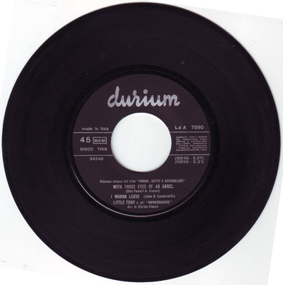 Disco tris "Durium" di Little Tony.