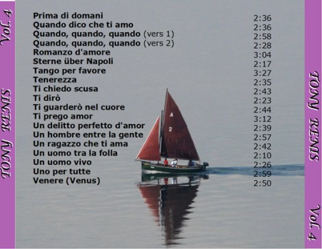 4° elenco di canzoni di Tony Renis.