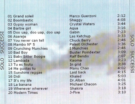 I "tormentoni" inclusi nella virtuale compilation