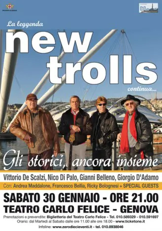 Locandina che da il via alla lunga tournèe dei New Trolls