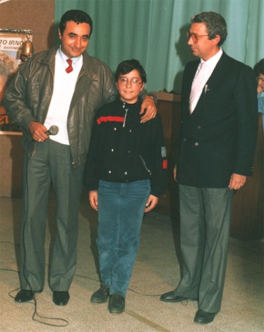 Alfonso Casale col padrino Bruno Venturini e Carlo.