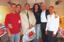 Massimo (lo sposo) e Luigi Battipaglia, Bruno Venturini, Carla (la sposa) e Carlo Casale con Nicola Battipaglia